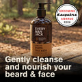 Every Man Jack Beard + Face Wash - Sandalwood Scent - Gently cleanse skin and soften beard - Made with Glycerin and Aloe - 6.7 fl. oz (2 Pack)