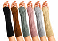 6 Pairs Arm Warmers Long Fingerless Gloves Womens Cable Knit Thermal Yoga Dance Gym Fashion Assorted B