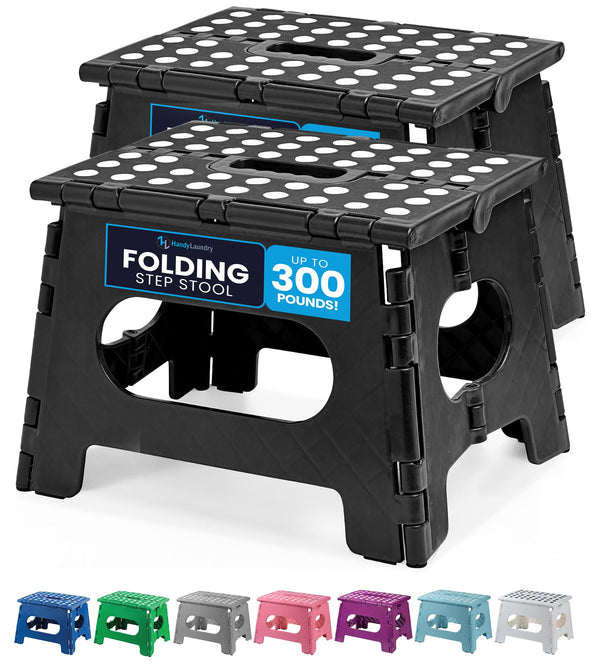 Handy Laundry Folding Lightweight Step Stool Is Sturdy Enough to Support Adults and Safe Enough for Kids. Opens Easy with One Flip. Great for