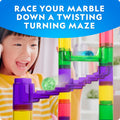 National Geographic Glow-in-the-Dark Marble Run for Kids Ages 8-12 | 15 Glow-in-the-Dark Glass Marbles, Storage Bag, Construction Toy, STEM