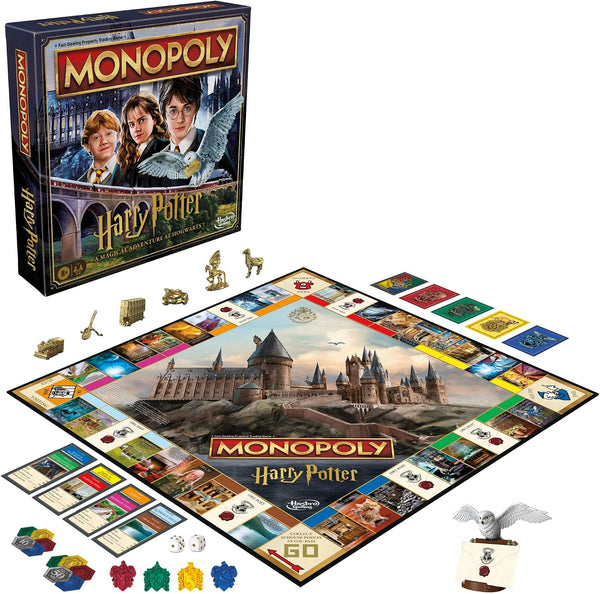 Hasbro Gaming Monopoly Harry Potter Edition Board Game | A Magical Adventure at Hogwarts | Ages 8 and Up | 2 to 6 Players | Family Games | Gifts