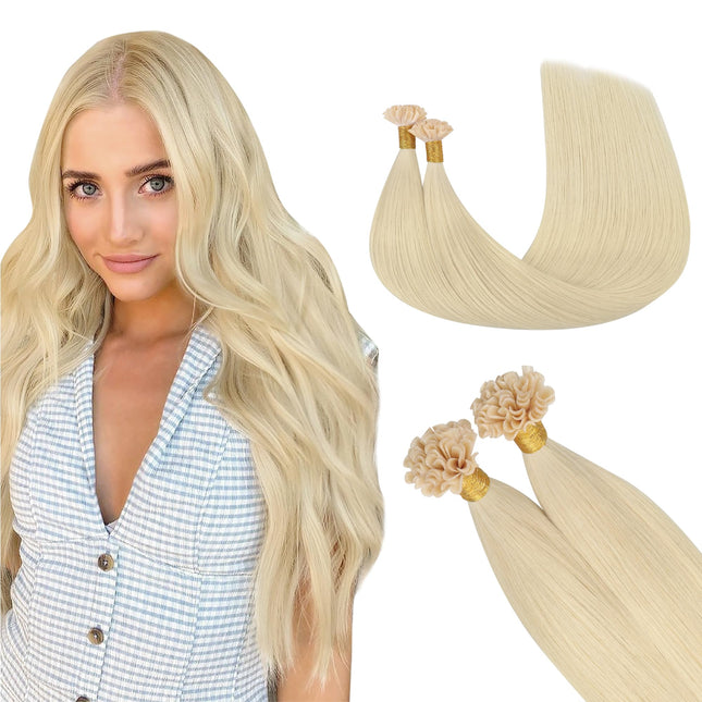 GOO GOO U Tip Hair Extensions - Real Human Hair, 14Inch 50G 50S, Hot Fusion, Inv