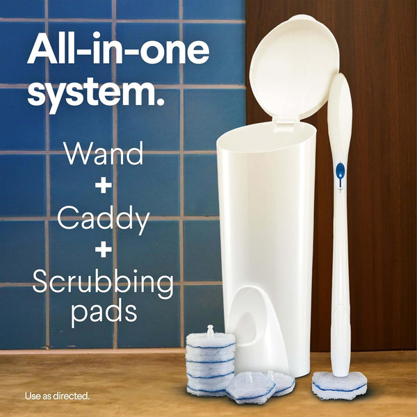 Clorox ToiletWand Toilet Bowl Cleaner- Toilet Brush, Storage Caddy and 16 Disinfecting Refill Heads 16 Count (Pack of 1)