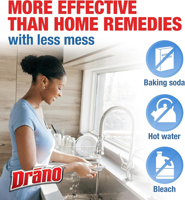 Drano Balance Drain Clog Remover and Cleaner, Non-Corrosive Formula, Safe on All Pipes and Septic Tanks, Formulated Using Only Essential