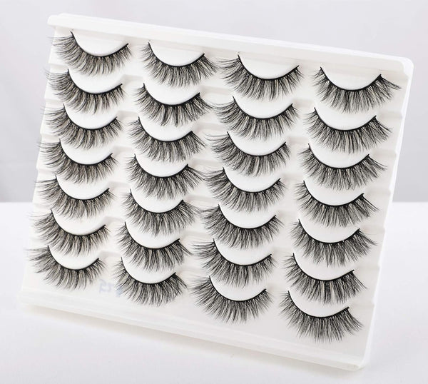Newcally Lashes False Eyelashes Cat Eyes Wispy Natural Faux Mink Lashes 14 Pairs Pack Light Volume Short Fake Eye Lashes Multipack