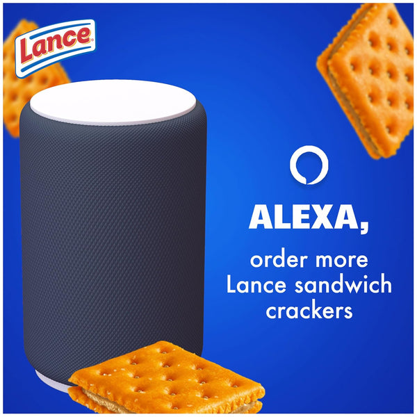 Lance Sandwich Crackers, ToastChee Peanut Butter, 20 Individually Wrapped Packs, 6 Sandwiches Each Toastchee Peanut Butter 1.52 Ounce (Pack of 20)