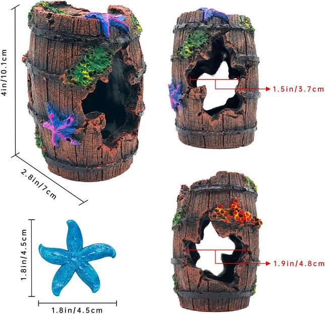 GSD Star-Fish Broken Barrel Decor Resin Betta Tank Accessories Ornaments for Cav