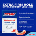 Secure Denture Adhesive Strips – Zinc Free – Waterproof – Comfortable Cushion Fit for Lowers – Extra Firm All-Day-Hold – No Mess – Clean