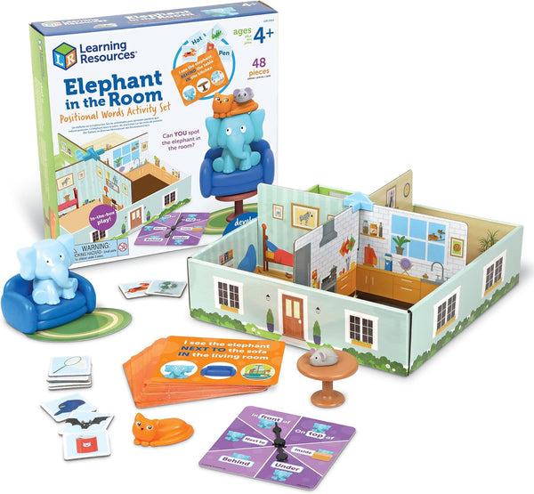 Learning Resources Elephant in the Room Positional Word Activity Set, Educational Games, Sight Word Games, Board Games for Kids, Ages 4+, Birthday