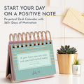 Motivational Desk Calendar with 366 Daily Quotes, New Job Gifts for Women Pink - Motivational