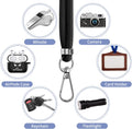 CACOE Cell Phone Lanyard, Black, 2 Pcs | 1 Adjustable Neck Strap, 1 Wrist Strap, 2 Pads Included, Universal Crossbody Multifuctional Compatible