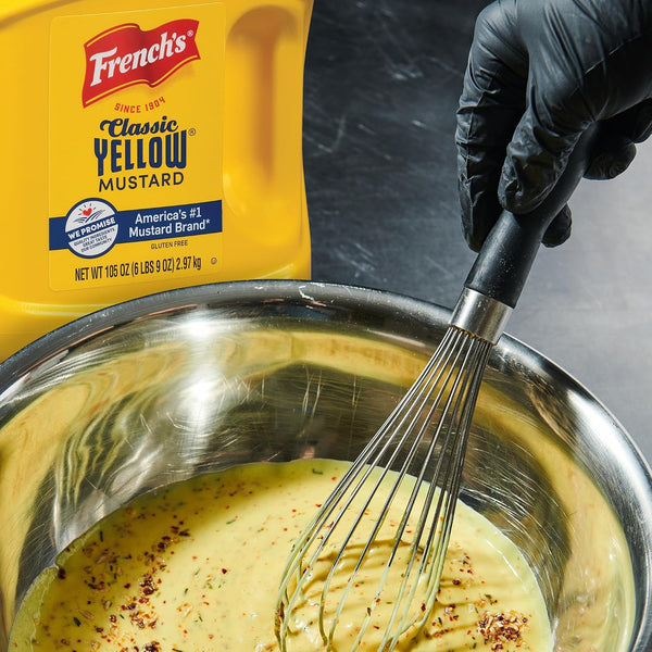 French's Classic Yellow Mustard, 105 oz - One 105 Ounce Bulk Container of Tangy and Creamy Yellow Mustard Perfect for Professional Use or for