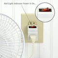 3 Prong Grounded Single Port Power Adapter for Outlet with Indicator Lighted On/Off Switch to be Energy Saving (1 Pack)