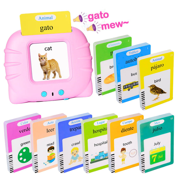 510 Spanish Flash Cards for Kids 2-4 Years,Pocket Speech for Toddlers,Autism Sensory Toys,Learning Montessori Toys,Speech Therapy Toys for Kids