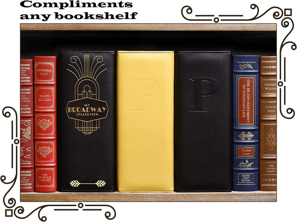 2Fold Binder for Holding Broadway Play Program and Theater Programs with 30 Custom Sheet Protectors - PU Leather - Fits Programs from Mid 1980S to