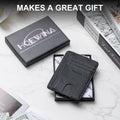 Hoewina Slim Wallet for Men, Minimalist Front Pocket RFID Blocking Leather Wallets, Thin Travel Card Holder Wallet, Gifts for Men and Women (Cross