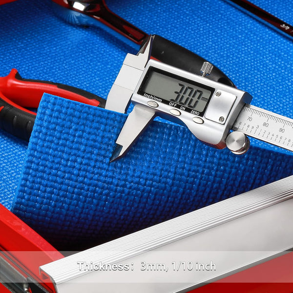 CASOMAN Professional Tool Box and Drawer Liner, Blue, Easy Cut Non-Slip Foam Rubber Toolbox Drawer Liner Mat - Adjustable Thick Cabinet Liners,