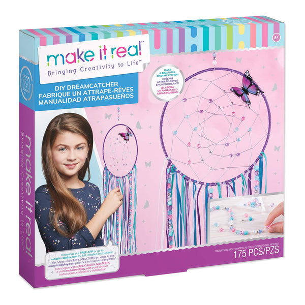 Make It Real: DIY Dreamcatcher - Purple Pink Blue Butterfly, 175 Piece All-In-One DIY Kit, Tweens & Girls, Bedroom DÃÂ©cor, Arts & Crafts, Make a