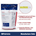 4Patriots 72-Hour Survival Food Kit: Emergency Food Supply Designed to Last 25 Years, 20 Servings