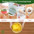 NEPAK 60 Pcs Bowl Covers Reusable, 3 Sizes Plastic Food Covers, Elastic Film Fits Most Plates and Dishes, Proofing Cover for Kitchen Picnic