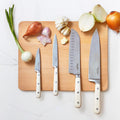 MARTHA STEWART Eastwalk 14 Piece High Carbon Stainless Steel Cutlery Kitchen Knife Block Set w/ABS Triple Riveted Forged Handle Acacia Wood Block