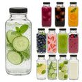 Accguan 12Oz Glass Bottles,Leak-Proof Vintage Water Bottles for Juicing,Hot Sauce,Kombucha,Ginger Jar,Potion,Oil,Milk Bottles,Whiskey,Portable