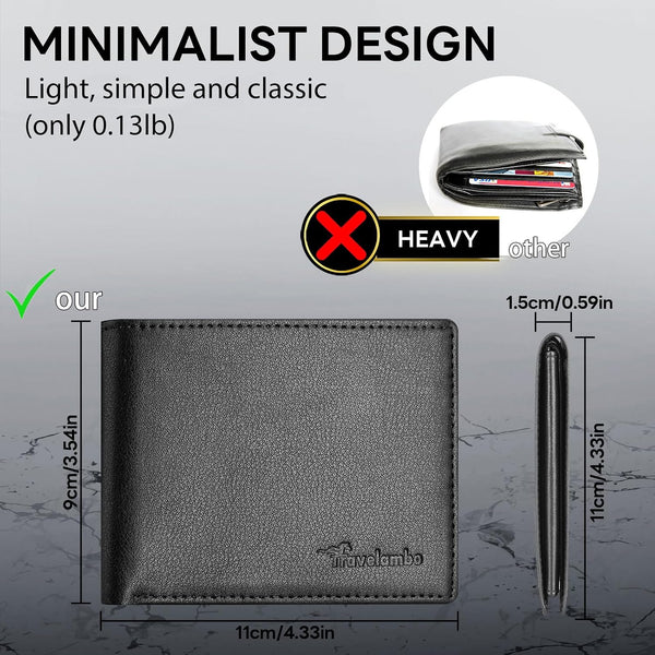 Wallet for Men, Premium Classic Mens Wallet Minimalist Slim Bifold Wallet, RFID Blocking Wallet with 10 Credit Card, 2 ID Window and 2 Cash Slots,