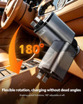 Retractable Car Charger for iPhone 18 Pro,75W Car Charger USB C Fast Charge Gray-Cord for Apple+Type C