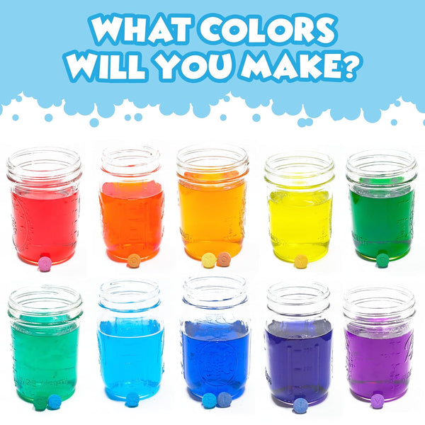 Tub Works® Bath Color Fizzies, 150 Count | Nontoxic & Fragrance-Free | Fizzy, Bath Color Tablets for Kids | Create Fun Bath Colors | Water Tablets