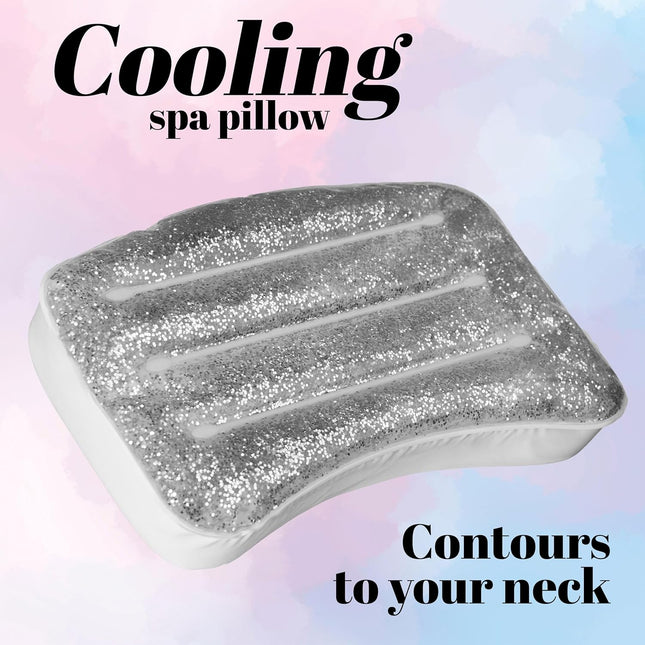 Spa Pillow with Glitter Gel - 1Pc Cooling Spa Pillow for Bathtub and Hot Tub Rel