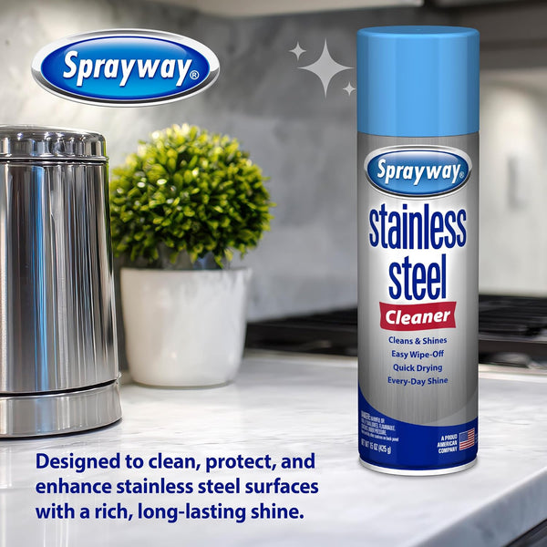 Sprayway Water-Based Stainless Steel Cleaner, 15 Fl Oz (Pack of 1) 15 Ounce (Pack of 1)