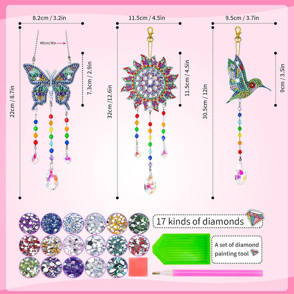 Crafts for Kids Ages 8-12, Birthday Gifts Presents for 6 7 8 9 10 11 Year Old Girls Diamond Painting Kits for Girl Toys Age 5-11 Teen Adults Wind