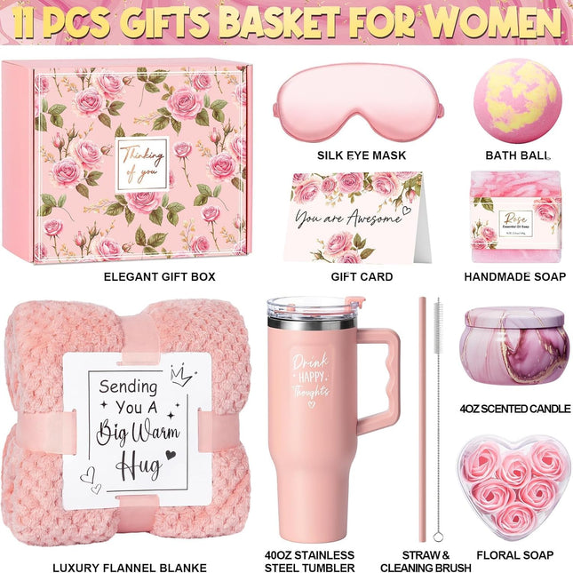 Birthday Gifts for Women Self Care Gifts Get Well Soon Gifts, Rose Relaxing Spa 