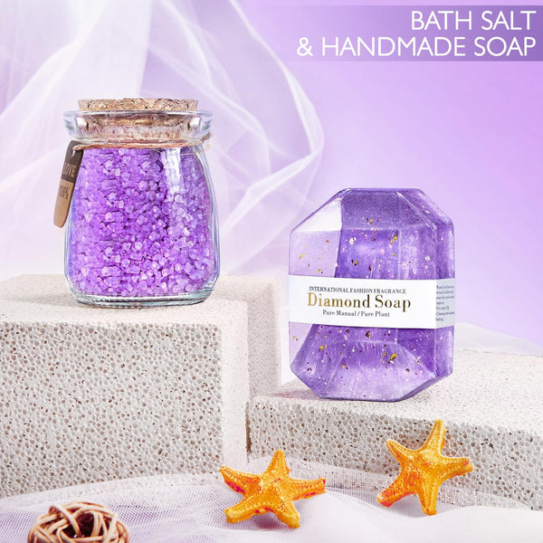 Gifts for Women, Birthday Gifts for Women, Happy Birthday Gifts Basket for Women,Lavender Relaxing Spa Gifts Basket for Best Friends Female Women