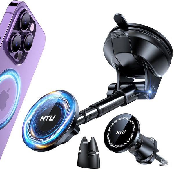 2025 Upgraded for Magsafe Car Mount [80LBS Strongest Suction & Military-Grade] Powerful Magnetic Cell Phone Holder for Car Dashboard Windshield