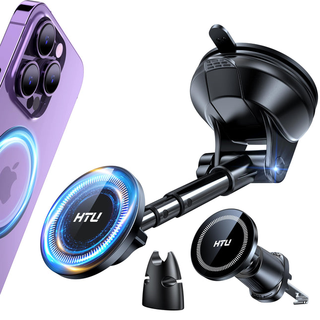 2025 Upgraded for Magsafe Car Mount [80LBS Strongest Suction & Military-Grade] Powerful Magnetic Cell Phone Holder for C