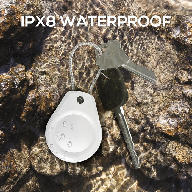 Waterproof Airtag Keychain Holder - (4 Pack) Air Tag Lock Case with Wire Cable Compatible with Apple Airtags, Ultra Dura