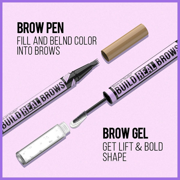 iMethod Eyebrow Pen and Eyebrow Gel - Eyebrow Pencils for Women with 4-Fork-Tip & Brow Gel Clear, Magical 2-in-1 Dual-Ended Brow Pen for