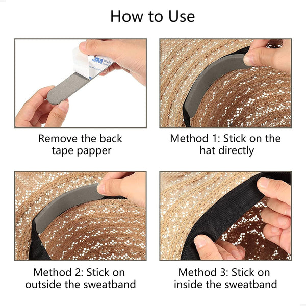 MOJOTORY Hat Size Reducer, Soft Latex Hat Sizing Tape | Hat Insert to Make Fit Smaller, Self-Adhesive Foam Tape, For Cowboy Fedora Baseball Caps,