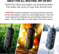 4 Pack Extension Cord Protective Cover Set (Black) | Indoor Outdoor Water-Resistant Holder for Holiday String Lights and Wires | Capsule Shaped