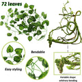 Reptile Plants, Terrarium Hanging Plant Vines Artificial Leaves Reptile Hide, Leopard Gecko Tank Accessories, Terrarium Decorations for Bearded