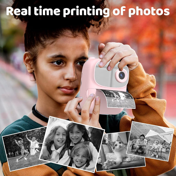 Kids Instant Print Camera 2025, 32GB Memory, Dual Lens with 2.4-Inch Screen and 1080p HD, Nice Gift for Boys and Girls Ages 4-13, Ideal for