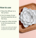 Plant Therapy Passive Lotus Flower Aromatherapy Diffuser - A Chic and Natural Home, Office, and Travel Essential Oil Diffuser