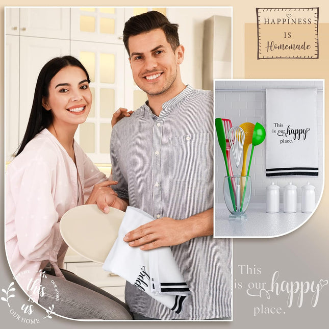 Honoson 4 Count Kitchen Dish Towels Spring Farmhouse Hand Tea Towels Absorbent Q