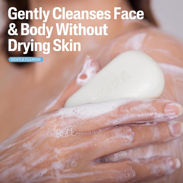 Cetaphil Gentle Cleansing Bar Soap, Sensitive & Dry Skin, 4.5oz, 6ct | Fragrance-Free, Dermatologist Recommended, Non-Comedogenic, Nourishes Dry