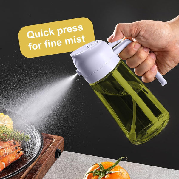 CXINYI - 16Oz/470Ml Olive Oil Dispenser for Kitchen with Stickers - 2 in 1 Olive Oil Sprayer for Cooking, Air Fryer, and Salad, Black&Purple