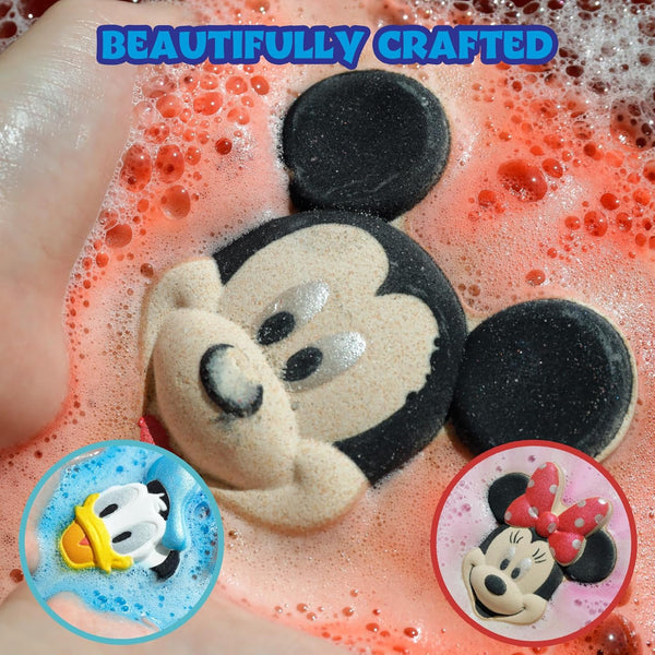 Mickey Minnie and Donald Duck Bath Bombs for Kids, Fun Bright Rainbow Colors, Berry Scented for Kids, Ages 3+, by Townley Girl Disney Mickey