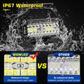 WFPOWER Portable LED Work Light with Magnetic Base, 120W Super Bright Waterproof Flood & Spot Lights Job Site Lighting Fog Lights for SUV Boat Bar