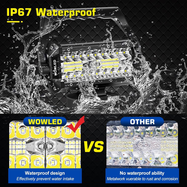 WFPOWER Portable LED Work Light with Magnetic Base, 120W Super Bright Waterproof Flood & Spot Lights Job Site Lighting Fog Lights for SUV Boat Bar