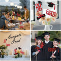 20 PCS Graduation Decorations Class of 2025, Black and Red Double-Sided Centerpieces, Grad Cap Sticks, Table Toppers, Graduation Party Decorations